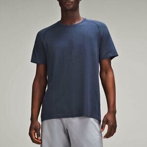 LULULEMON Men's Metal Vent Tech Short-Sleeve Shirt Mineral Blue/True Navy Size L